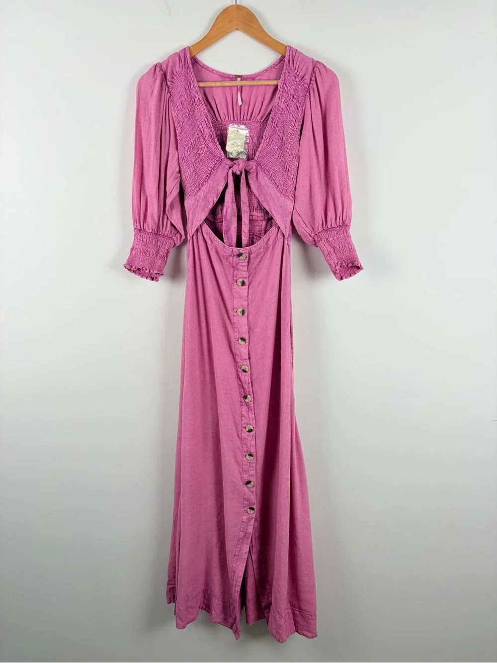 NWT Free People String of Hearts Maxi Dress Pink XS